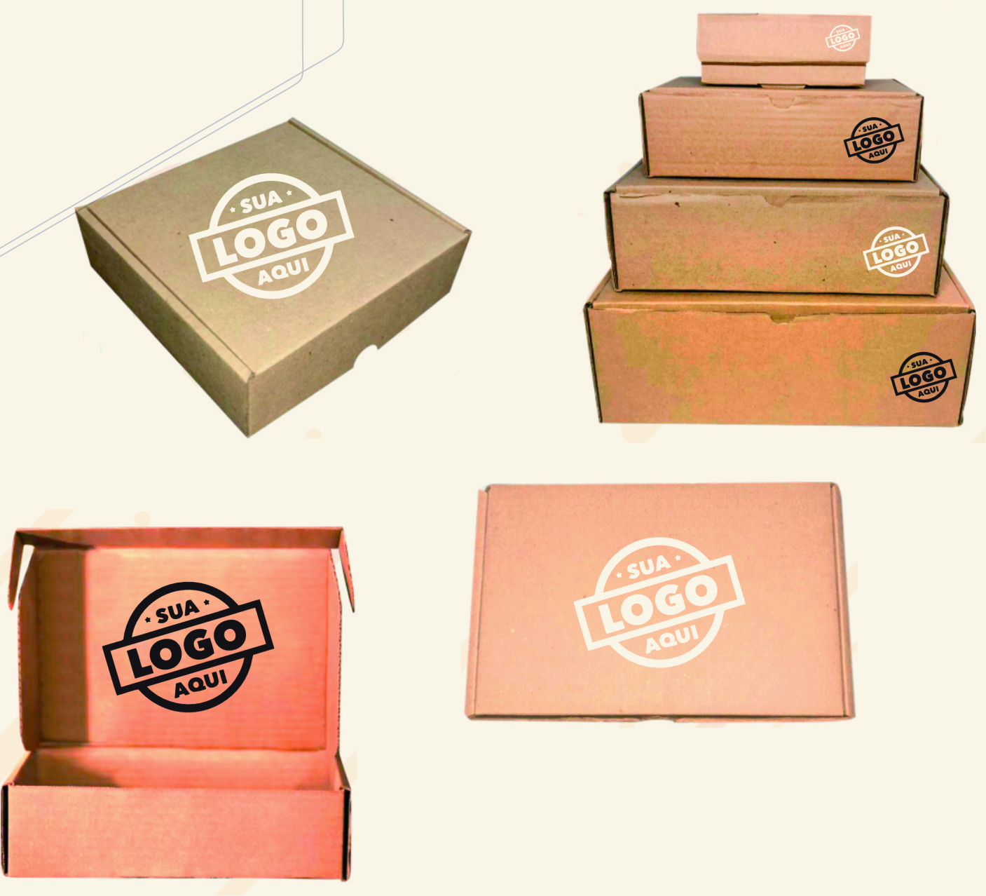 Embalagens personalizadas com a marca do cliente