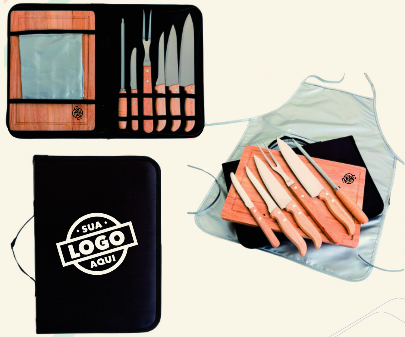 Kit churrasco personalizado com a logo do cliente